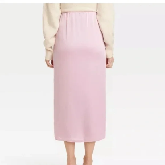 A New Day Women's A-Line Maxi Slip Skirt bubblegum pink Size large - Picture 2 of 5